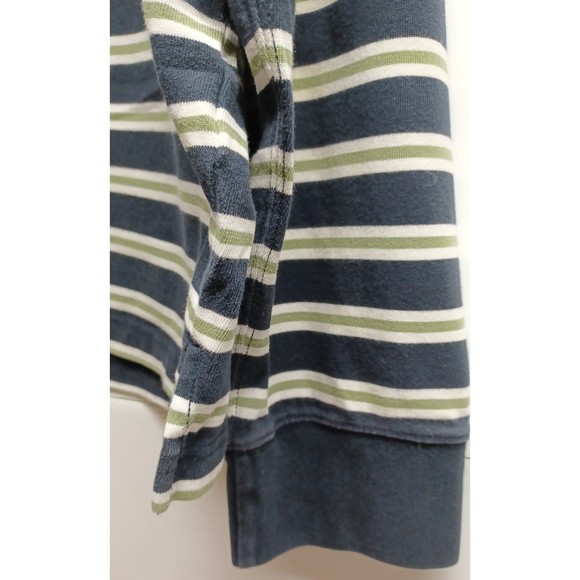 J. CREW RUGBY SHIRT, NAVY/GREEN/WHITE STRIPES, COTTON, SIZE XL - Picture 4 of 6